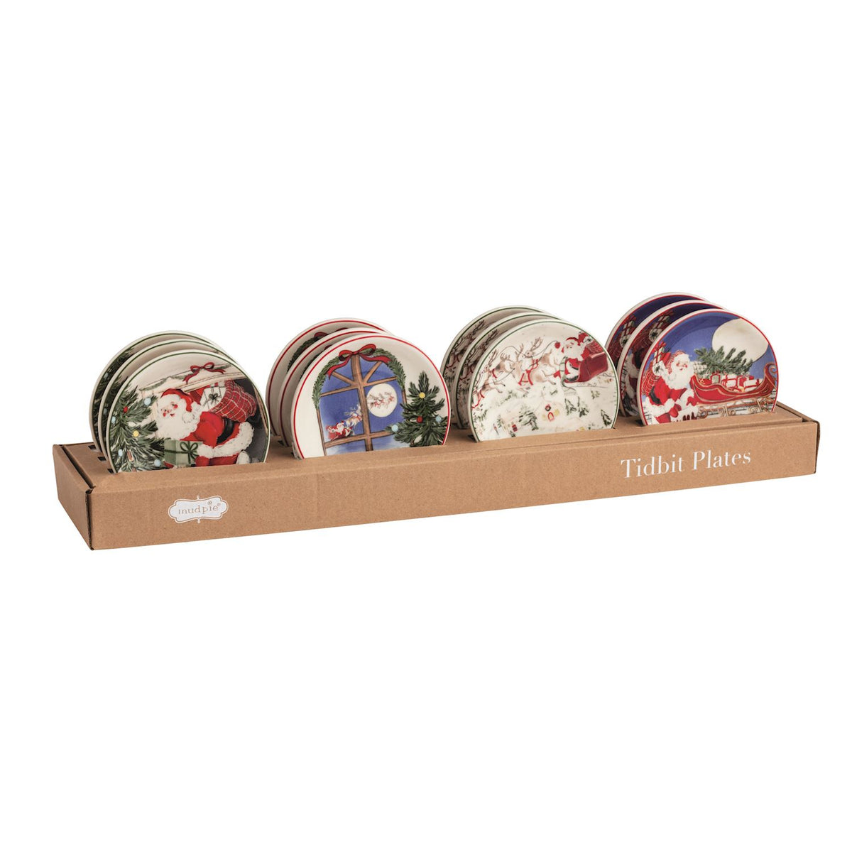 Santa Scene Tidbit Plate