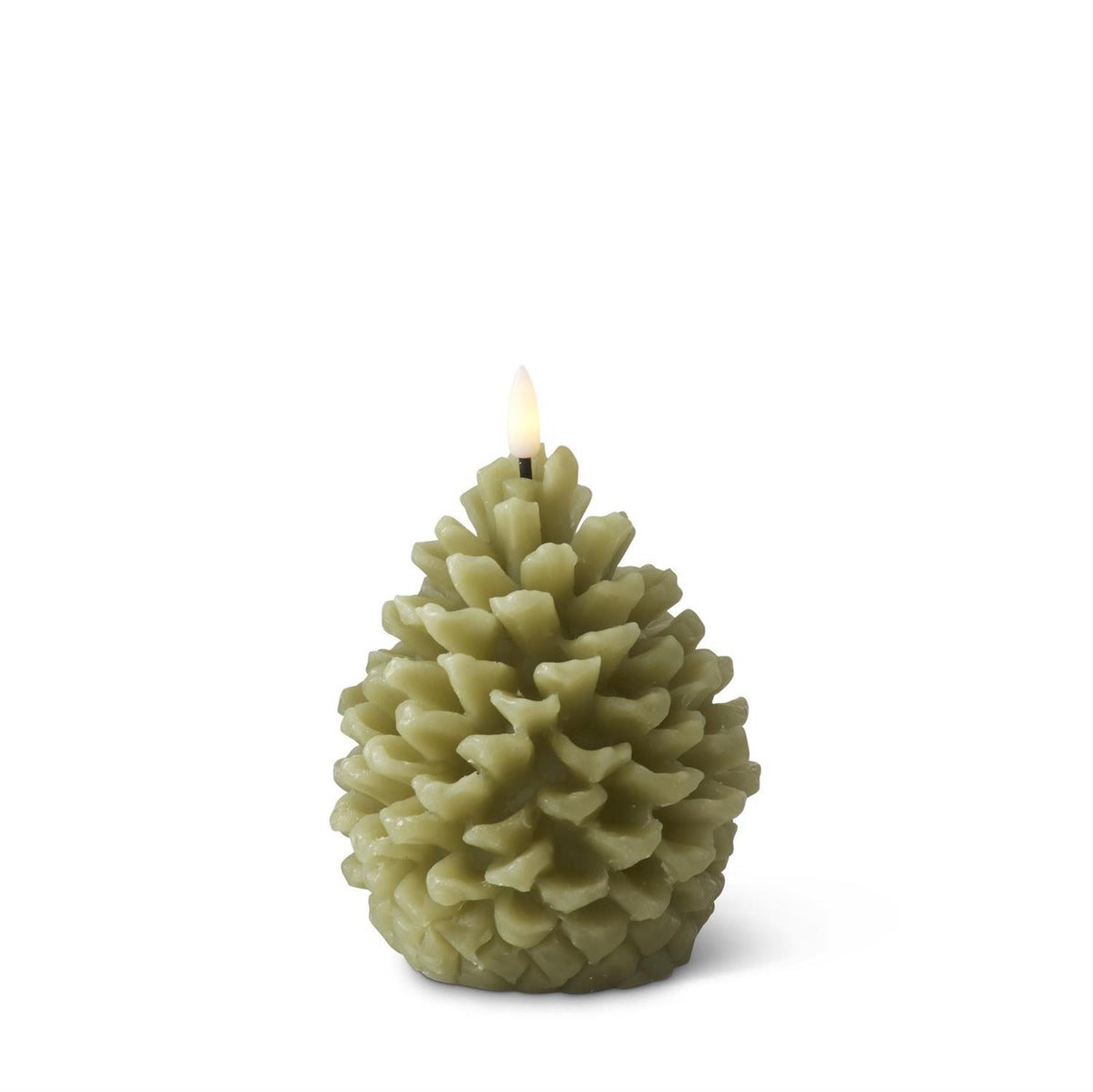 LED Lt. Green Pinecone Candle