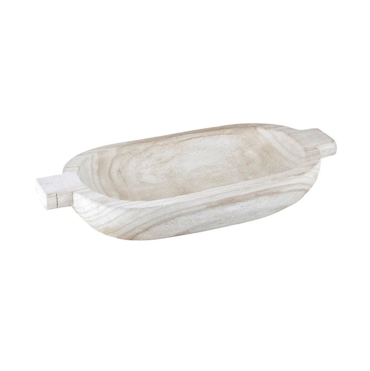Paulownia Double Handle Tray in White