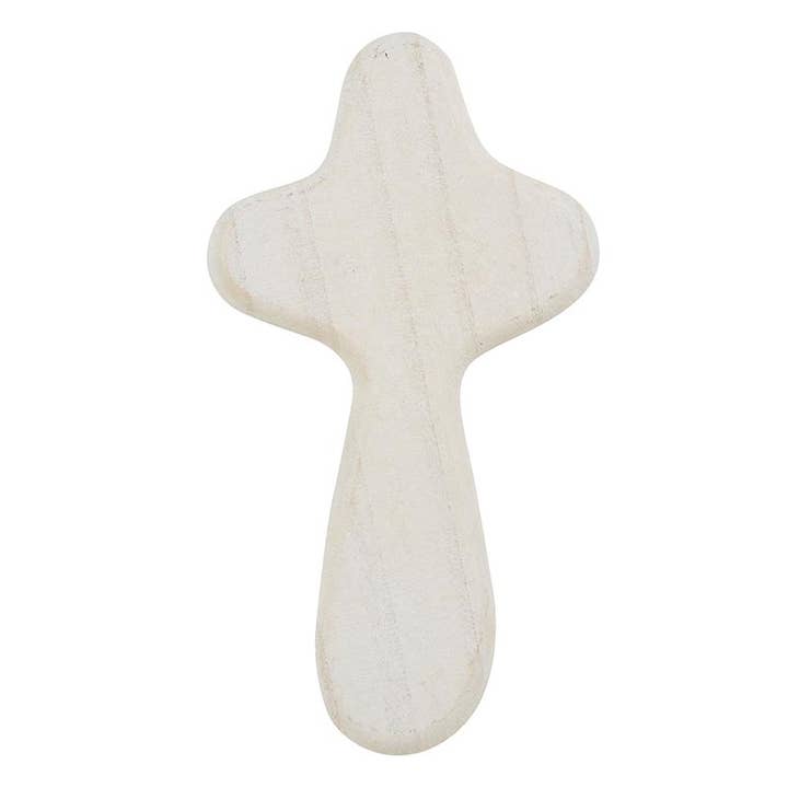 Handheld White Wooden Cross