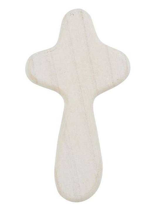 Handheld White Wooden Cross