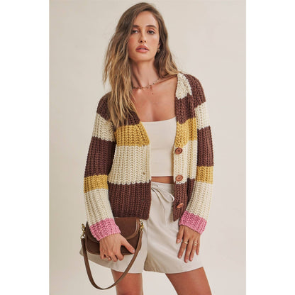 Fall Stripe Chunky Cardigan