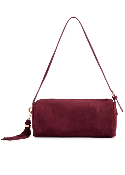 Kylie Barrel Shoulder Bag in Wine