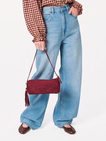 Kylie Barrel Shoulder Bag in Wine