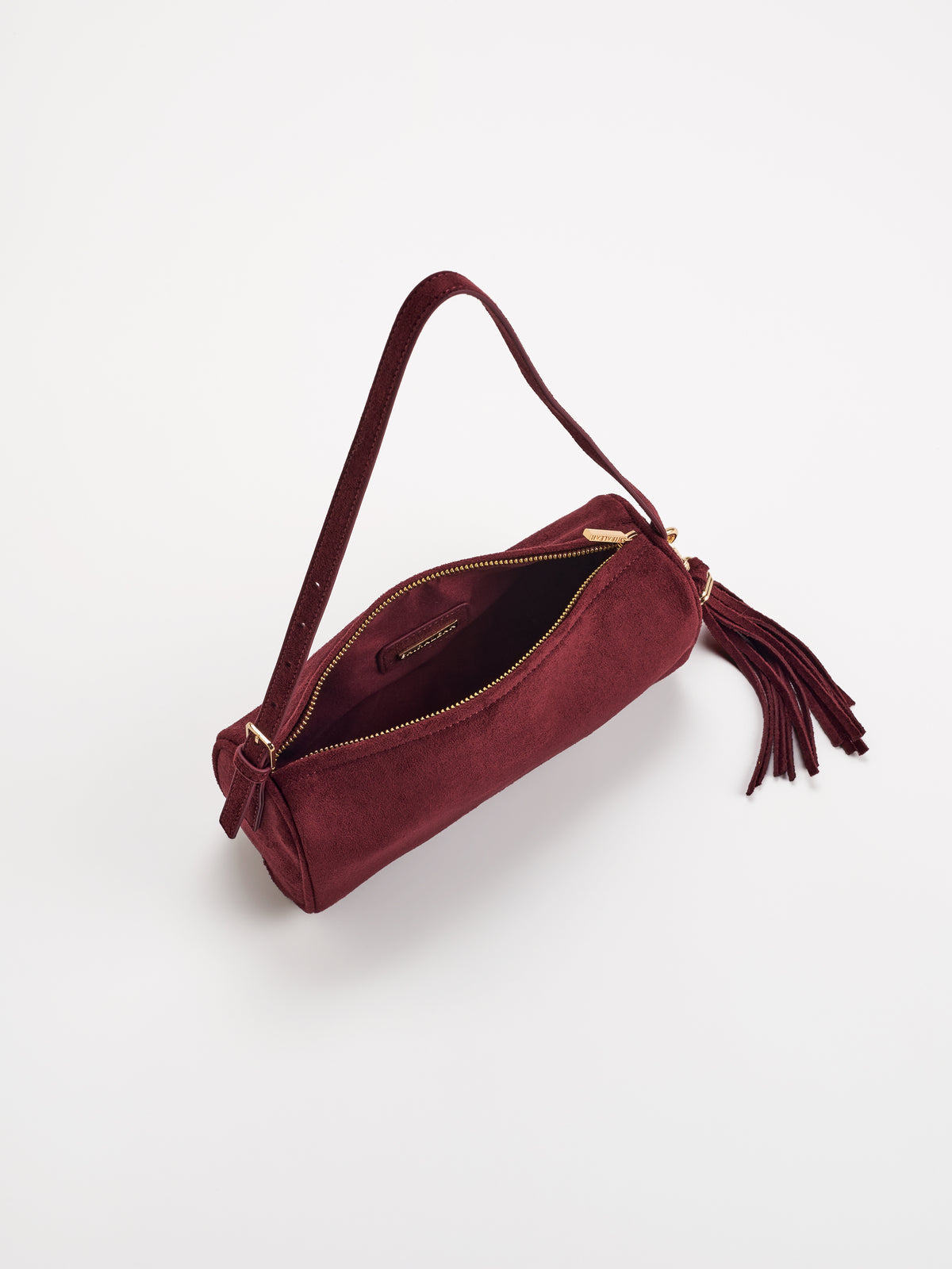 Kylie Barrel Shoulder Bag in Wine