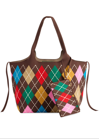 Robbie Argyle Tote in Brown