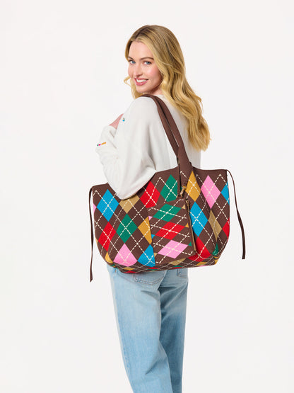 Robbie Argyle Tote in Brown