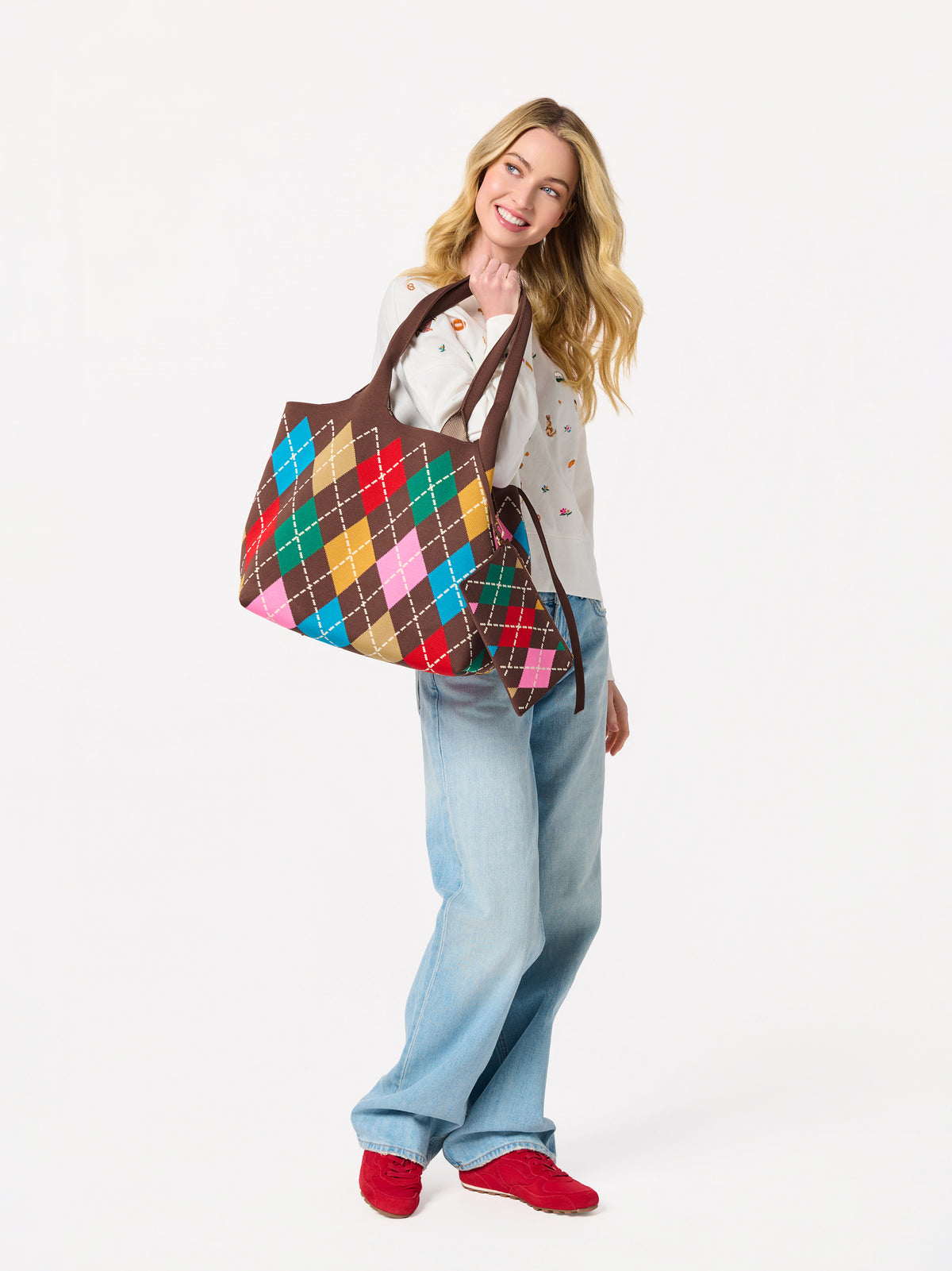 Robbie Argyle Tote in Brown