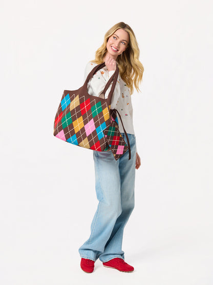 Robbie Argyle Tote in Brown
