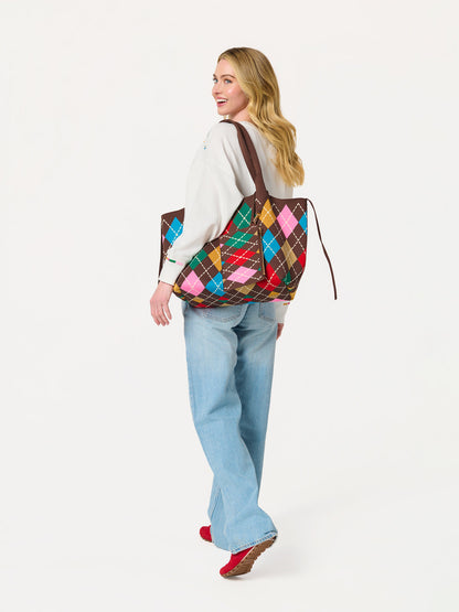 Robbie Argyle Tote in Brown