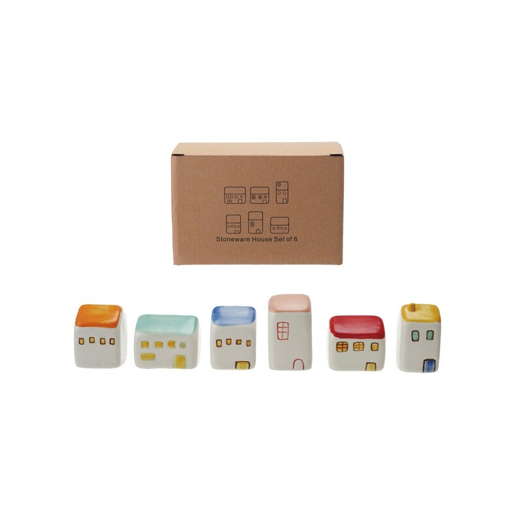 Stoneware Set of 6 Houses