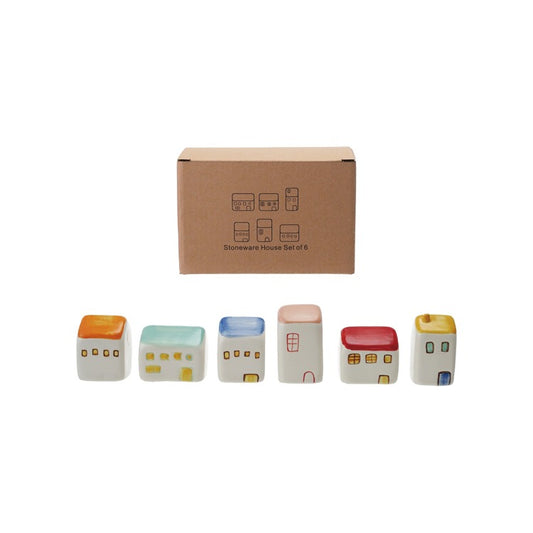 Stoneware Set of 6 Houses