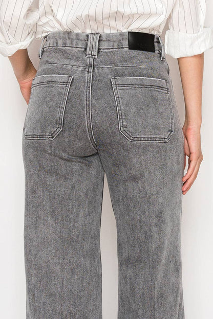Perfect Palazzo Jeans in Acid Black