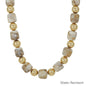 Water Resistant Gold and Natural Beaded Necklace