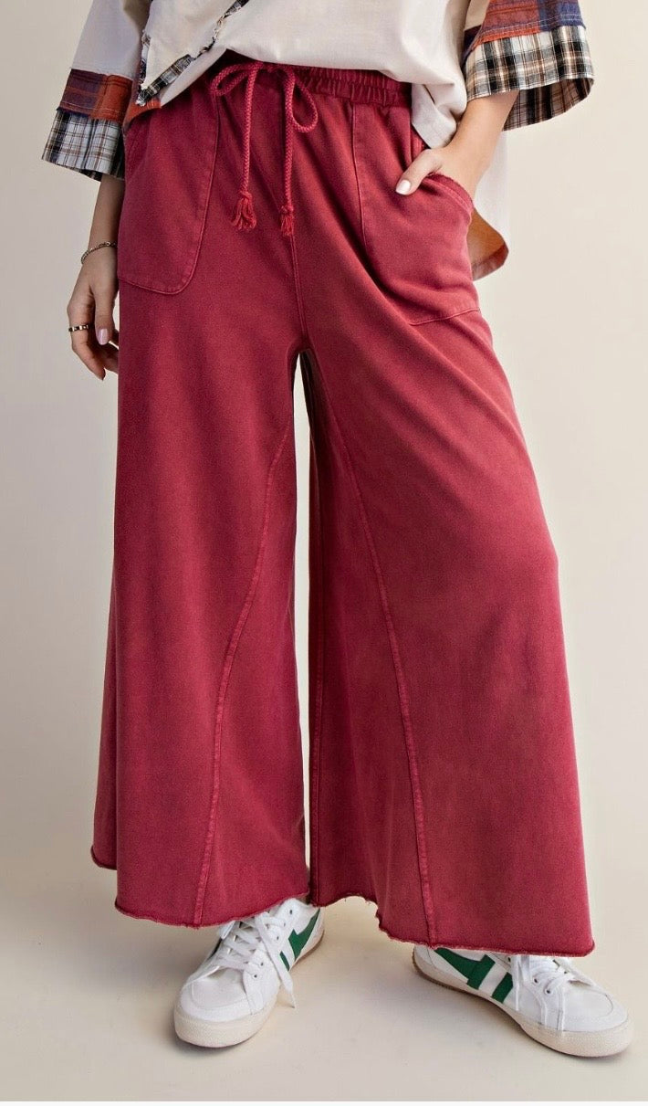 Mineral Terry Washed Pant in Boho Red