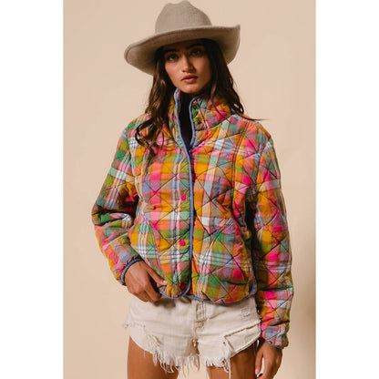 Vintage Plaid Quilted Jacket