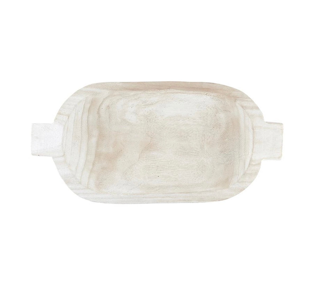 Paulownia Double Handle Tray in White