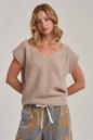 Landon V-Neck Tan Sweater