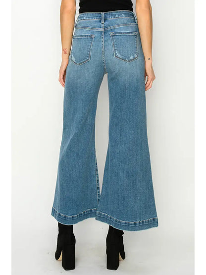 High Rise Crop Palazzo Jeans