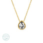 Large CZ Teardrop Pendant Necklace, Water Resistant