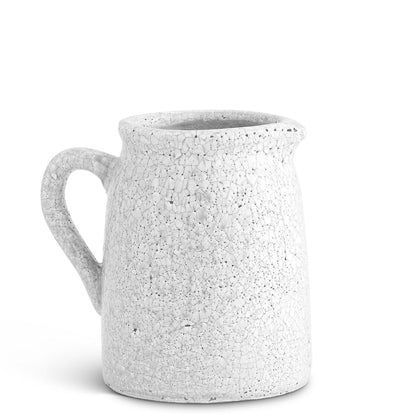 White Crackle Glazed Pitchers