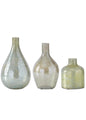 Glass Bottle Vases-Matte Lt Green