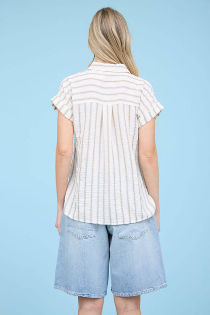 Polly Button Down Stripe Top