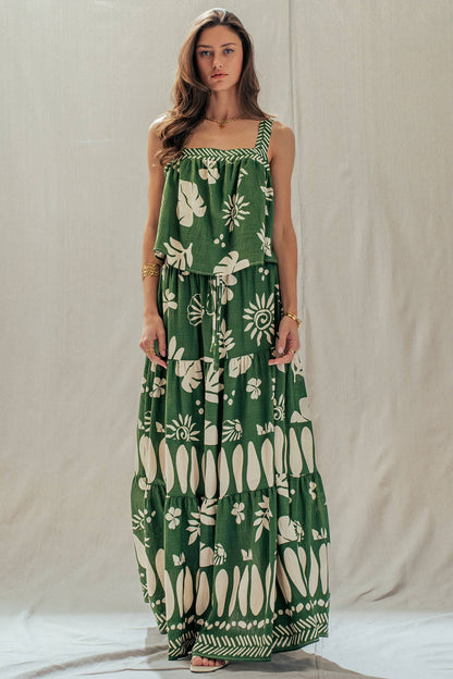 Tropical Print Maxi 2-Piece Set