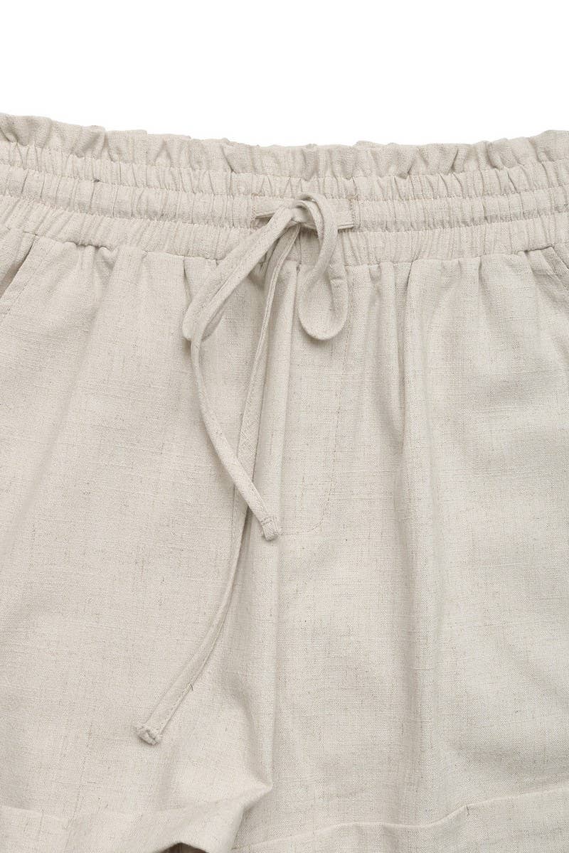 Denise Elastic Waist Linen Shorts