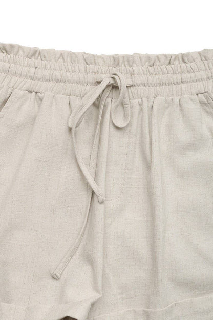 Denise Elastic Waist Linen Shorts