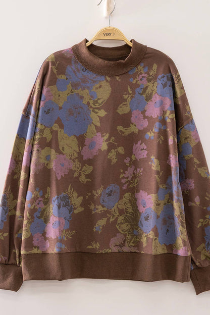 Bibi Brown Floral Sweatshirt