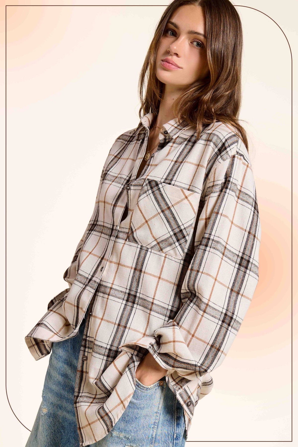 Plaid Loose Fit Button Down Shirt