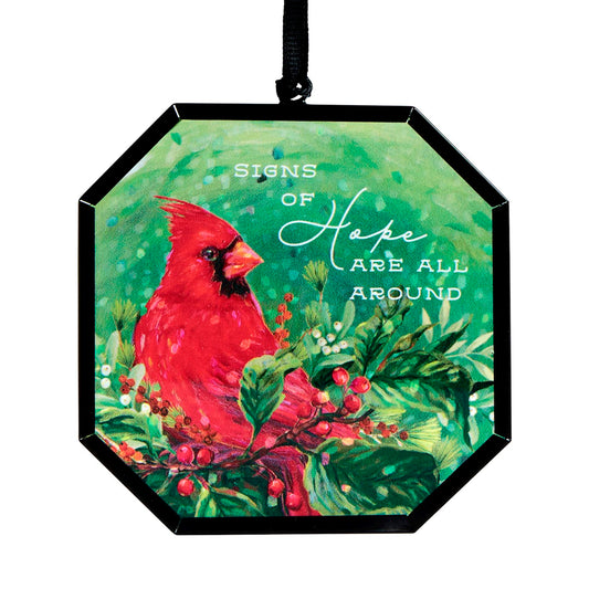 Signs of Hope Cardinal Suncatcher Ornament