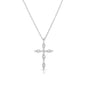 Classic Devotion: Delicate Cubic Zirconia Cross Necklace