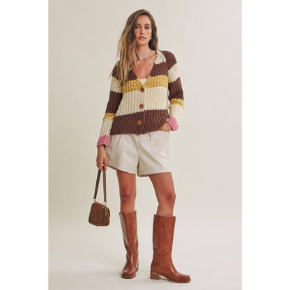 Fall Stripe Chunky Cardigan