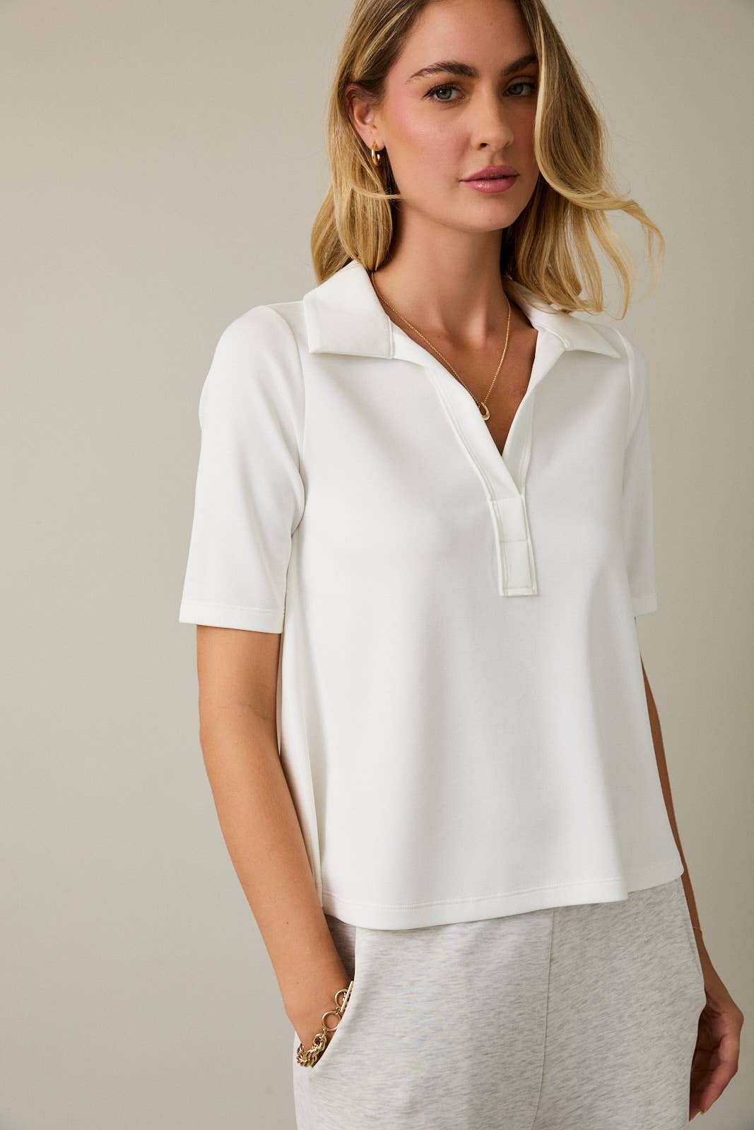 Jessie Modal Polo Tunic Top