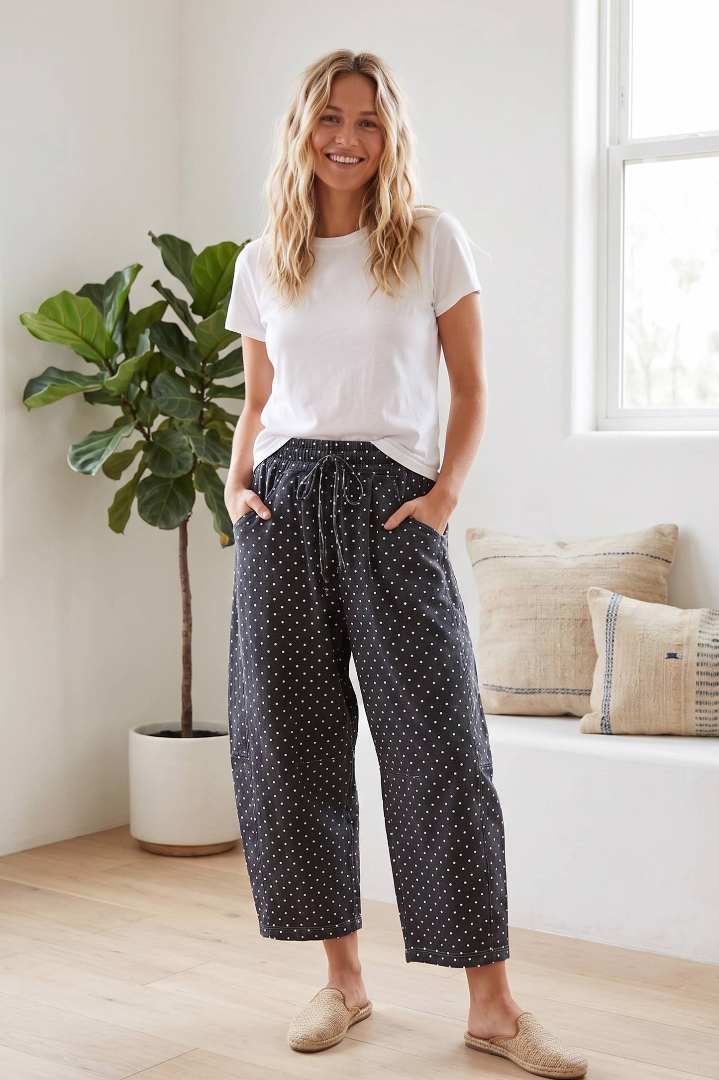 Mineral Washed Barrel Pants