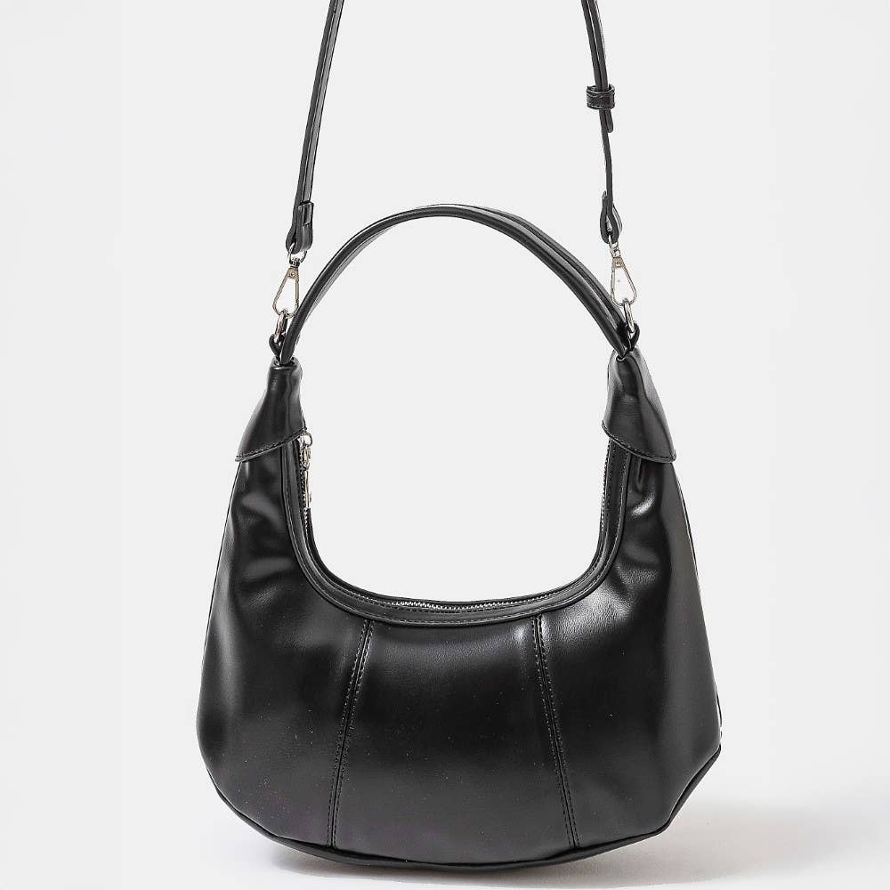 Faux Leather Round Bag