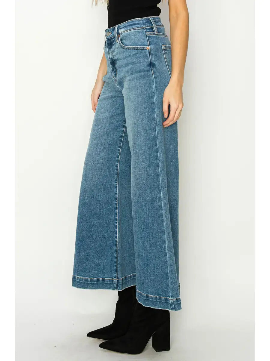 High Rise Crop Palazzo Jeans
