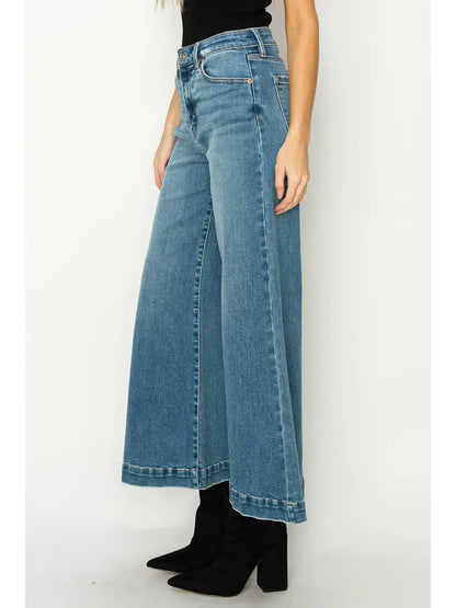High Rise Crop Palazzo Jeans