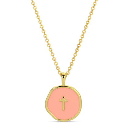 Minimal Cross Medallion Necklace