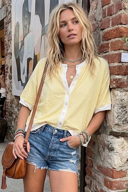 Gia Yellow Polka Dot Cardi