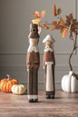 Set of 2 Wood Pilgrim Sitters