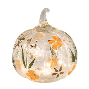Small LED Glass Pumpkin