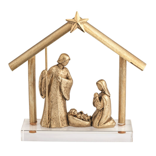 Gold Nativity w/Acrylic Base