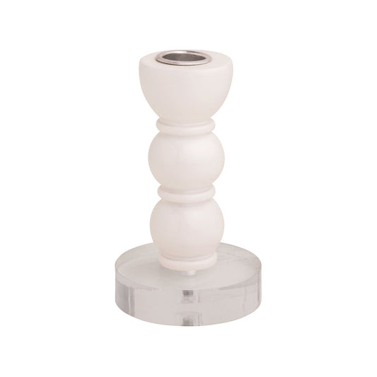 White Resin Taper Holder