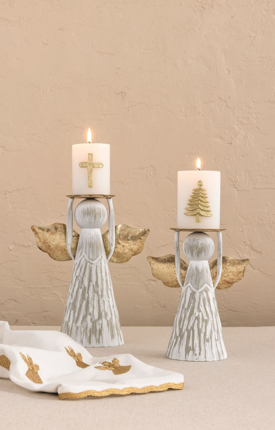 Angel Pillar Candle Holder