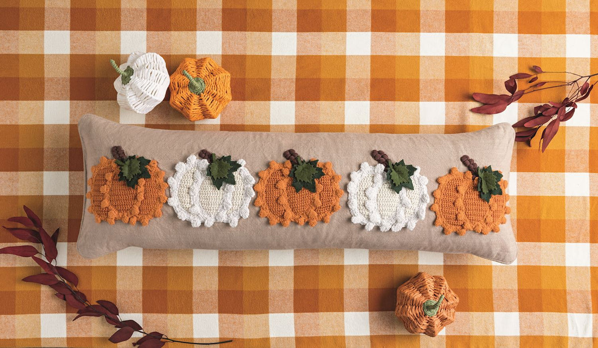 Knit Pumpkin Lumbar Pillow