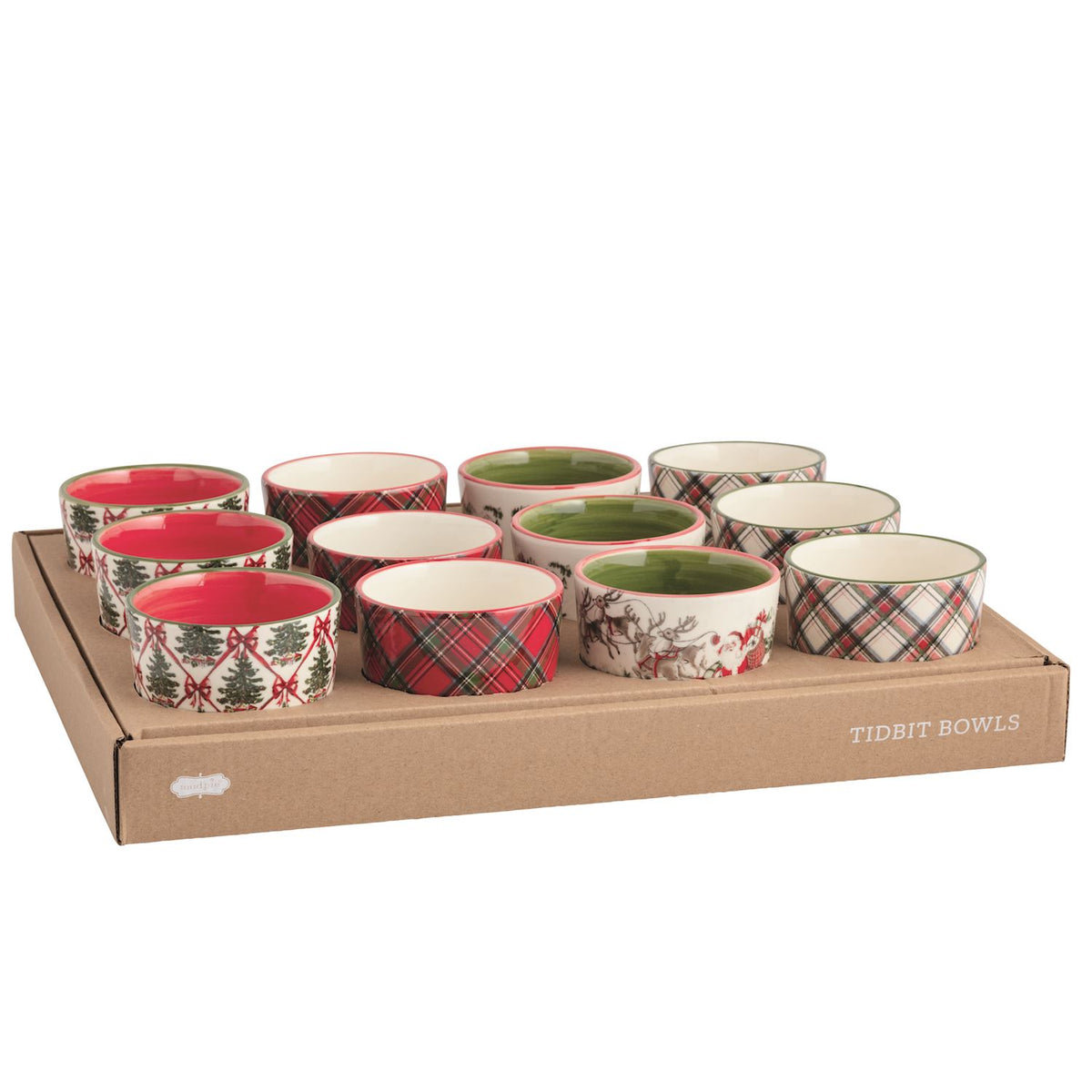 Tartan Christmas Tidbit Bowls