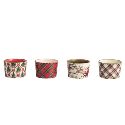 Tartan Christmas Tidbit Bowls